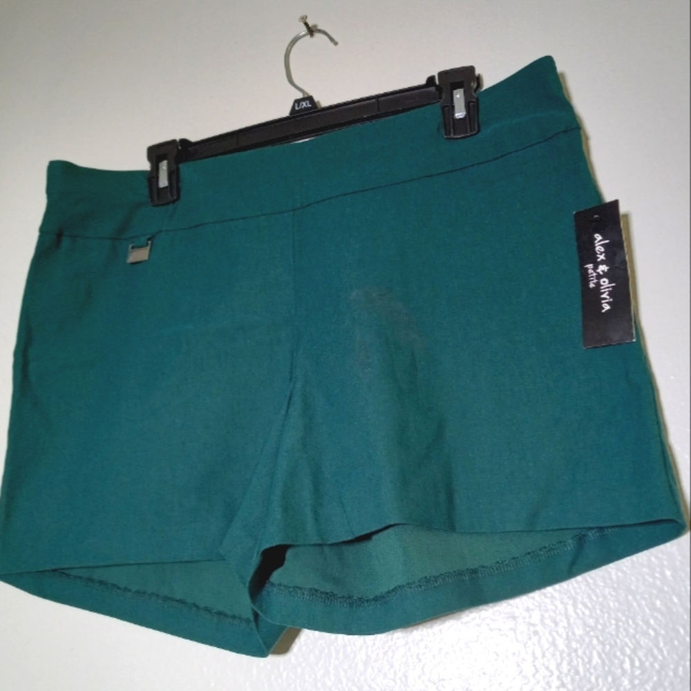 ALEX E OLIVIA Short Strech New, size XL color Green. - Picture 1 of 6